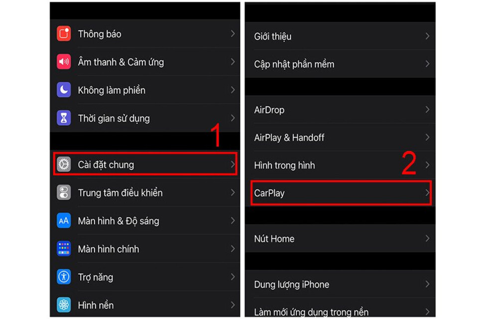 Hướng dẫn kết nối Apple CarPlay giao diện iphone