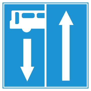Biển số I.413a Đường phía trước có làn đường dành cho ô tô khách