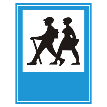 Biển số I.423c “Điểm bắt đầu đường đi bộ” (biển F,9 theo Hiệp định GMS)