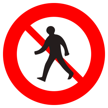 Biển số P.112 Cấm người đi bộ