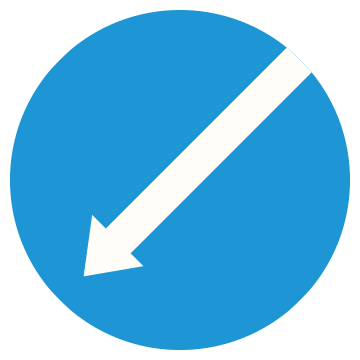 Biển số R.302b Hướng phải đi vòng chướng ngại vật