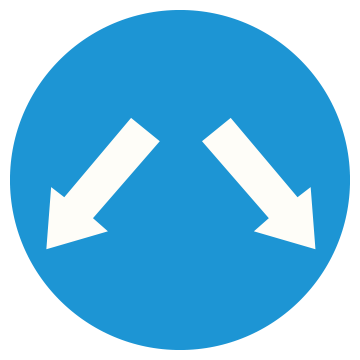 Biển số R.302c Hướng phải đi vòng chướng ngại vật