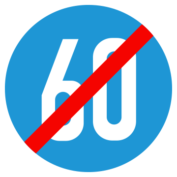 Biển số R.307 Hết hạn chế tốc độ tối thiểu