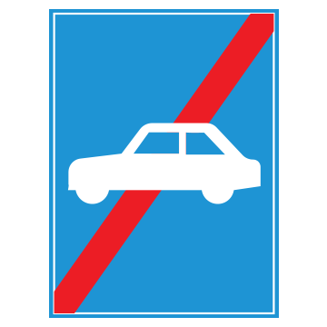 Biển số R.404d Hết đoạn đường dành cho xe ôtô con