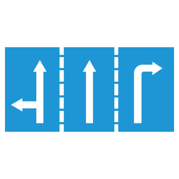 Biển số R.411 Hướng đi trên mỗi làn đường phải theo