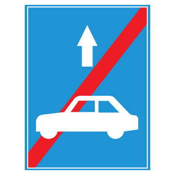 Biển số R.412j Kết thúc làn đường dành cho xe ôtô con