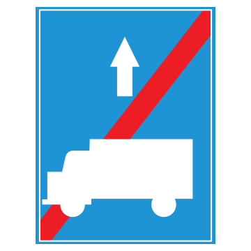 Biển số R.412k Kết thúc làn đường dành cho xe ôtô tải