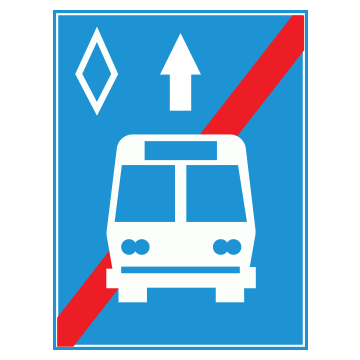 Biển số R.412m Kết thúc làn đường dành cho xe buýt