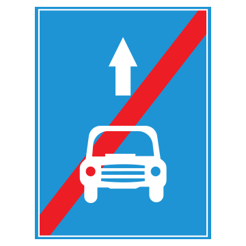 Biển số R.412n Kết thúc làn đường dành cho xe ôtô