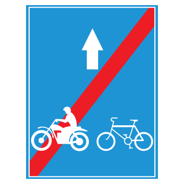 Biển số R.412o Kết thúc làn đường dành cho xe xe máy và xe đạp