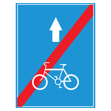 Biển số R.412p Kết thúc làn đường dành cho xe đạp