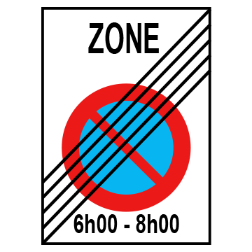 Biển số R.E,10b Hết cấm đỗ xe theo giờ trong khu vực