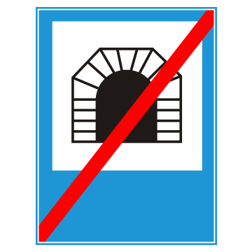 Biển số R.E,11b Kết thúc đường hầm