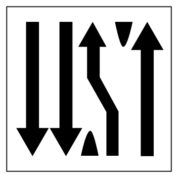 Biển số S.G,11c chỉ dẫn số lượng làn và hướng đi cho từng làn