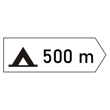 Biển số S.G,7 chỉ dẫn tới địa điểm cắm trại