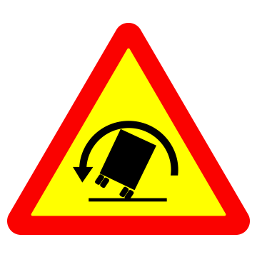 Biển số W.201c Chỗ ngoặt nguy hiểm có nguy cơ lật xe