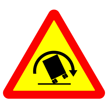 Biển số W.201d Chỗ ngoặt nguy hiểm có nguy cơ lật xe