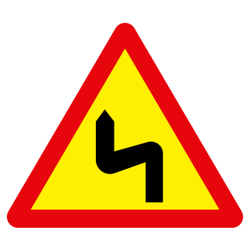 Biển số W.202a Nhiều chỗ ngoặt nguy hiểm liên tiếp