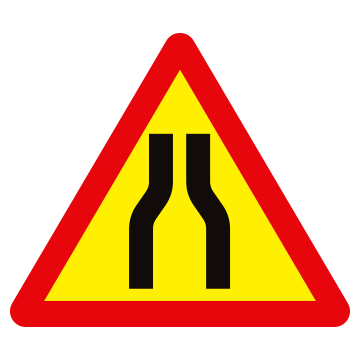 Biển số W.203a Đường bị thu hẹp