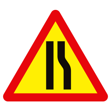 Biển số W.203c Đường bị thu hẹp