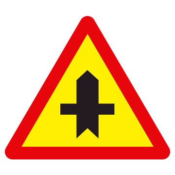 Biển số W.207a Giao nhau với đường không ưu tiên