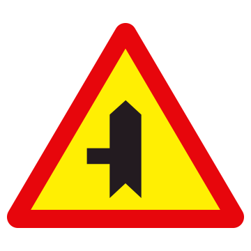 Biển số W.207c Giao nhau với đường không ưu tiên