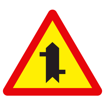 Biển số W.207e Giao nhau với đường không ưu tiên