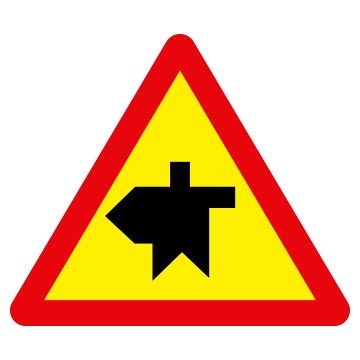 Biển số W.207i Giao nhau với đường không ưu tiên