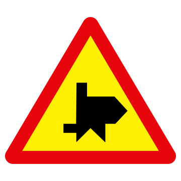 Biển số W.207l Giao nhau với đường không ưu tiên