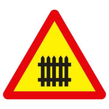 Biển số W.210  Giao nhau với đường sắt có rào chắn