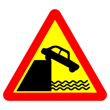 Biển số W.215a Kè, vực sâu phía trước”