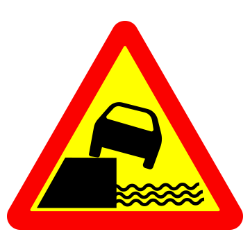 Biển số W.215b “Kè, vực sâu bên đường phía bên trái”