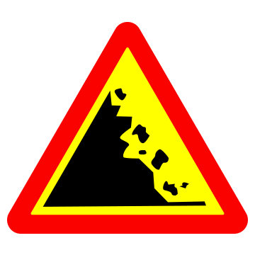 Biển số W.228a Đá lở