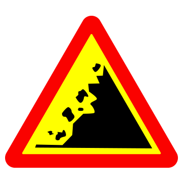 Biển số W.228b Đá lở