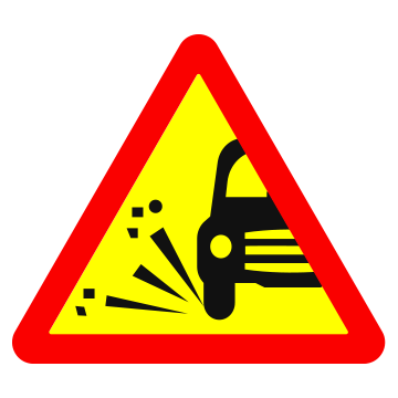 Biển số W.228c Sỏi đá bắn lên