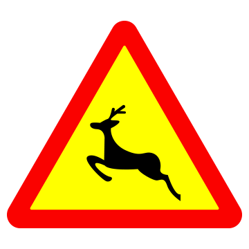 Biển số W.231 Thú rừng vượt qua đường