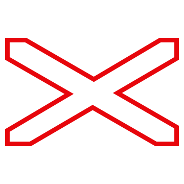 Biển số W.242a Nơi đường sắt giao vuông góc với đường bộ