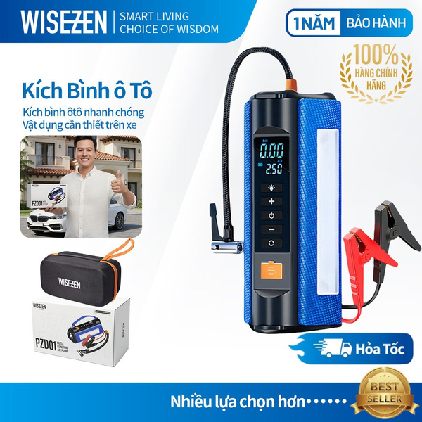 Bơm lốp kiêm kích bình Wisezen – lựa chọn giá mềm, đủ dùng cho xe gia đình