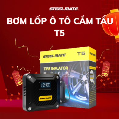 Bơm lốp ô tô Steelmate T5 – thiết bị đơn năng, bền bỉ cho xe gia đình