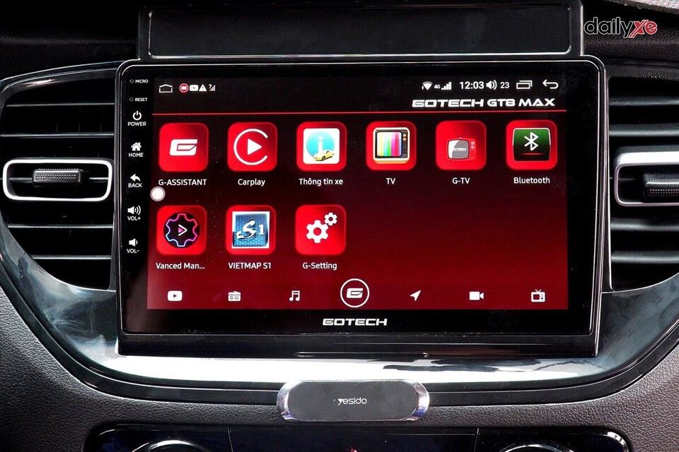 Giao diện nổi bật của màn hình android ô tô sau khi lắp đặt