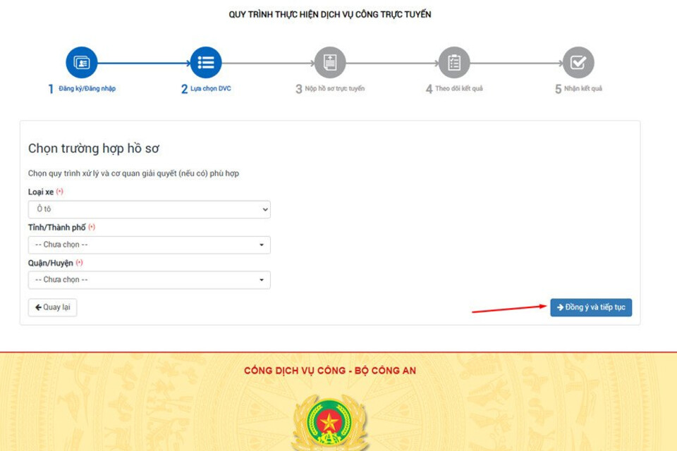Điền thông tin và Tiếp tục bấm chọn Đồng ý và tiếp tục