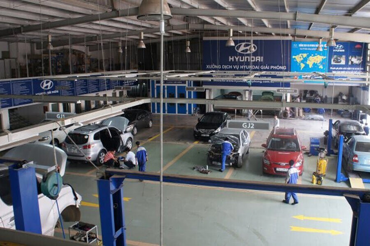 Xưởng sửa chữa tại showroom Hyundai Ngọc Phát TP.HCM.Biển Hồ Đồng Nai