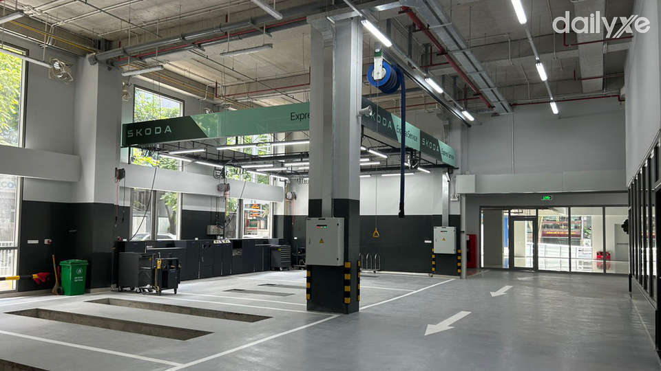 Khu vực xưởng dịch vụ của Skoda Thăng Long