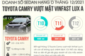 Doanh số sedan hạng D Tháng 12/2021: Toyota Camry vượt mặt VinFast Lux A