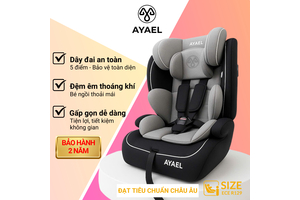 Ghế ngồi ô tô AYAEL BFL106 dây đai 5 điểm - đạt chuẩn ECE R129 cho bé từ 1–10 tuổi