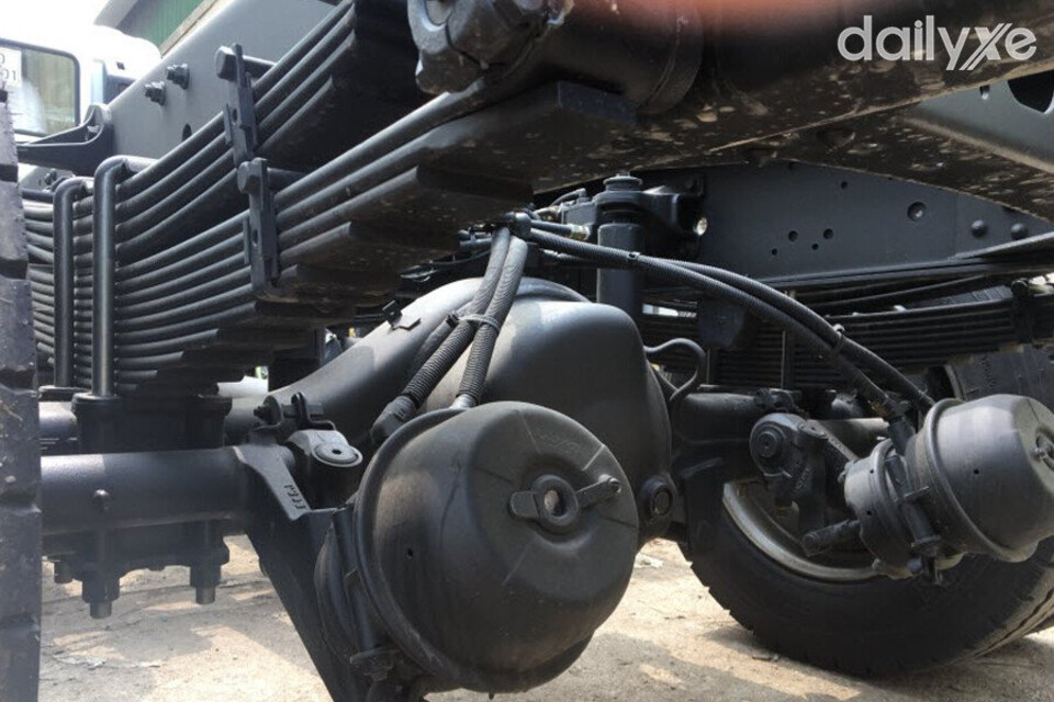 Nhíp lá dạng bán nguyệt, giảm chấn thủy lực, phanh lốc kê