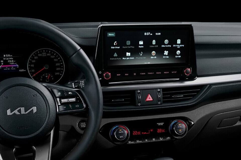 Màn hình giải trí trên K3 kích thước 10.25 inch