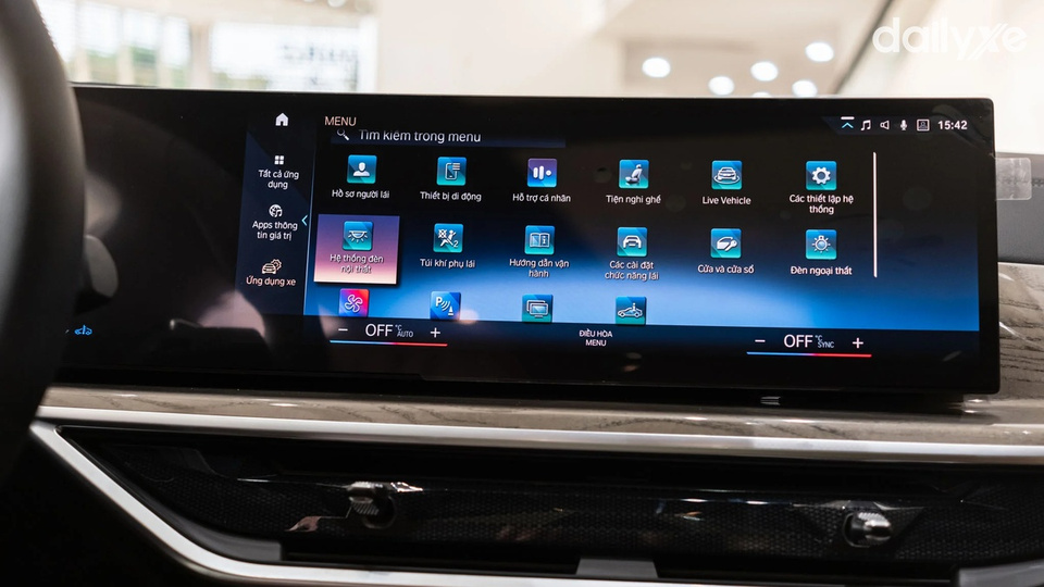 Màn hình trung tâm giải trí đa dạng