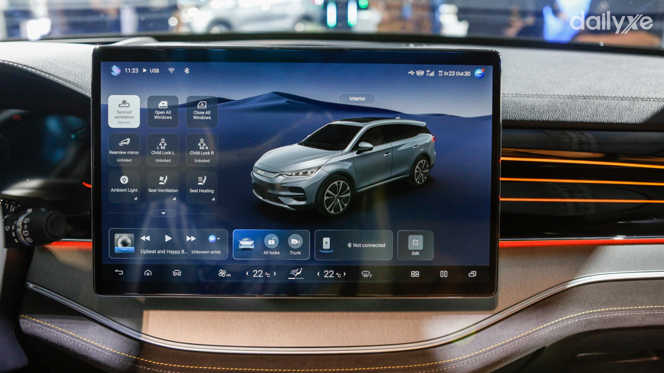 Màn hình giải trí trung tâm có kích thước lớn