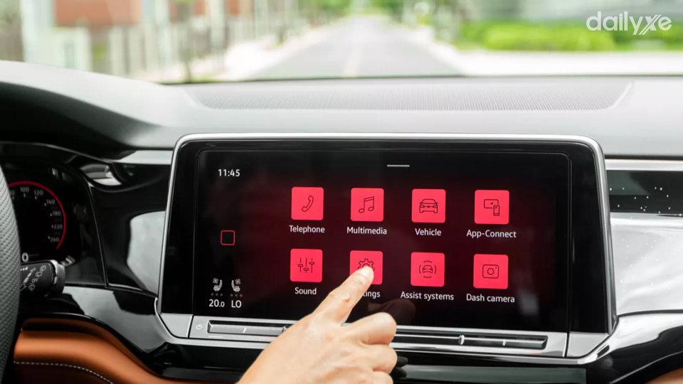 Màn hình giải trí thiết kế phẳng 12inch hiện đại